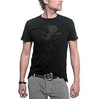 Ra-Re Men's Belfagor T-Shirt with Leather Accents Black 2XL
