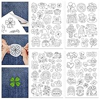 GLOBLELAND 4Sheets 66Pcs St. Patrick's Day Soluble Hand Sewing Embroidery Stabilizers 30x21cm/sheet Self Adhesive Washable Stick and Stitch Embroidery Paper Practice Stabilizers