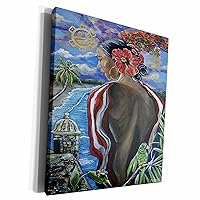 3dRose Image of Woman with Puerto Rican imagery - Museum Grade Canvas Wrap (cw_261559_1)