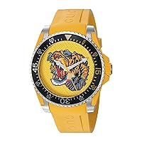 Gucci Quartz Stainless Steel and Rubber Casual Yellow Men's Watch(Model: YA136317)