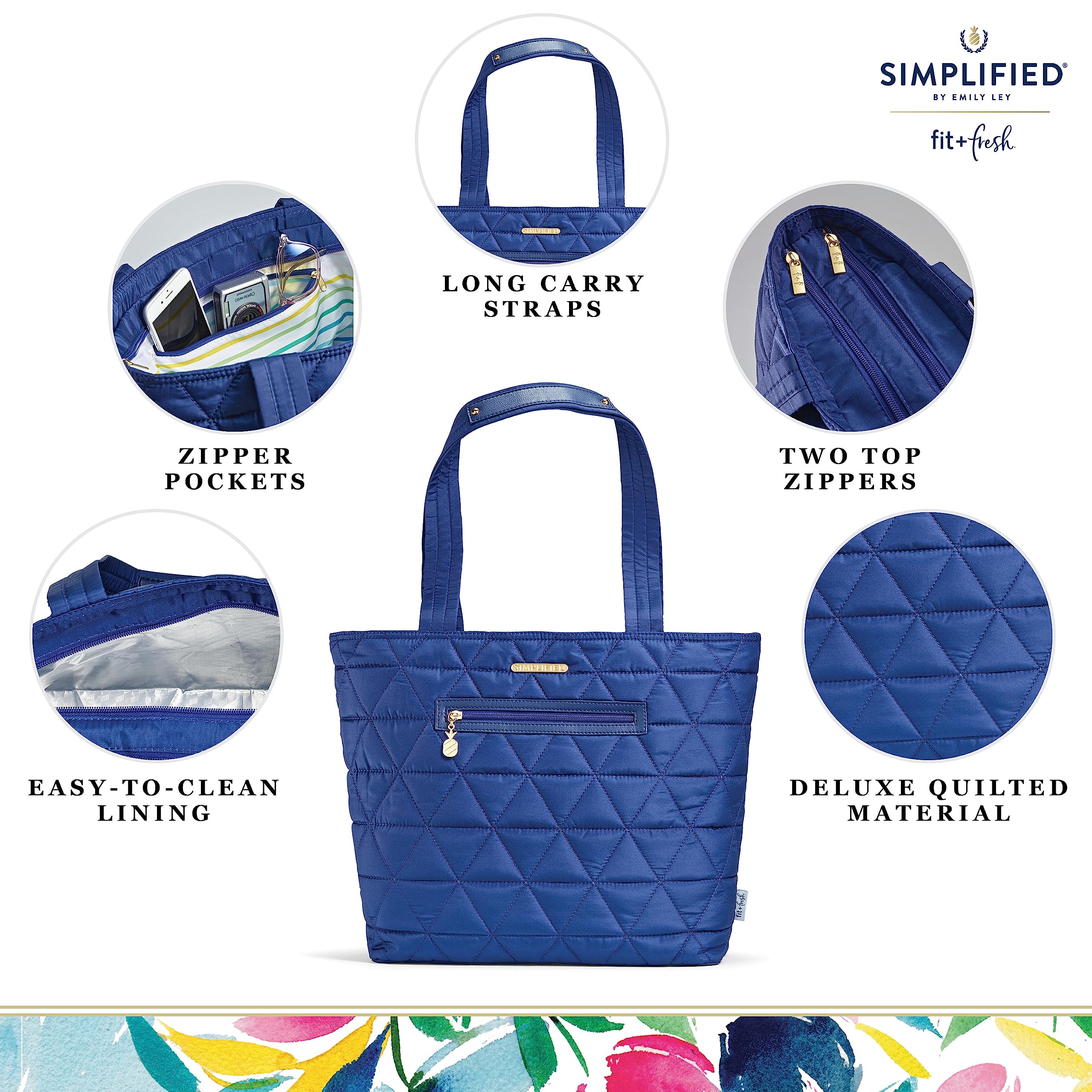 Fit + Fresh Metro Tote 2-in-1 Quilted Multi-Purpose Travel Bag
