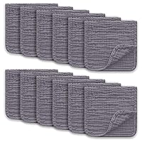 Muslin Burp Cloths Large 100% Cotton Hand Washcloths for Boys & Girls, Baby Essentials Extra Absorbent and Soft Burping Rags for Newborn Registry (Grey, 12-Pack, 20