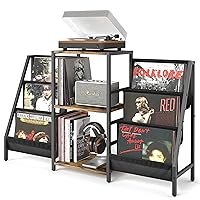 Record Player Stand with Vinyl Storage, Record Player Table with Vinyl Record Storage Up to 280 Albums, Turnta ble Stand with Record Holder Vinyl Display Shelf, Record Cabinet for Vinyls Media Stereo