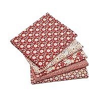 iNee Fat Quarters Fabric Bundles, Precut Cotton Fabric Squares for Sewing Quilting, 18 x 22 inches, Red
