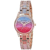 Juicy Couture Black Label Women's Multicolored Genuine Crystal Accented Rose Gold-Tone Bracelet Watch