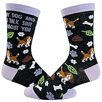 Women's My Dog And I Talk Shit About You Socks Funny Pet Puppy Dog Lover Graphic Footwear One Size