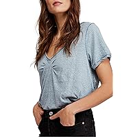 Free People Women's All You Need Tee, Size Small - Blue/Green