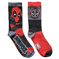 Marvel Deadpool Men's Crew Socks 2 Pair Pack