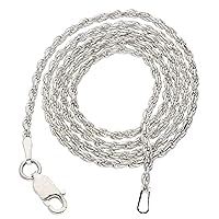 '2mm Sterling Silver Diamond-Cut Rope Chain Necklace(Lengths 14'',16'',18'',20'',22'',24'',26'',28'',30'',32'',34'',36'')'