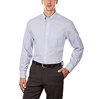 Tommy Hilfiger Men's Dress Shirt Regular Fit Non Iron Gingham, Empire Blue, 15.5