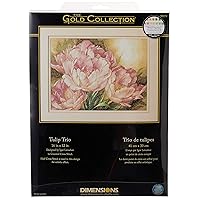 Dimensions Gold Collection Counted Cross Stitch Kit, Tulip Trio, 14 Count Ivory Aida, 16'' x 12''