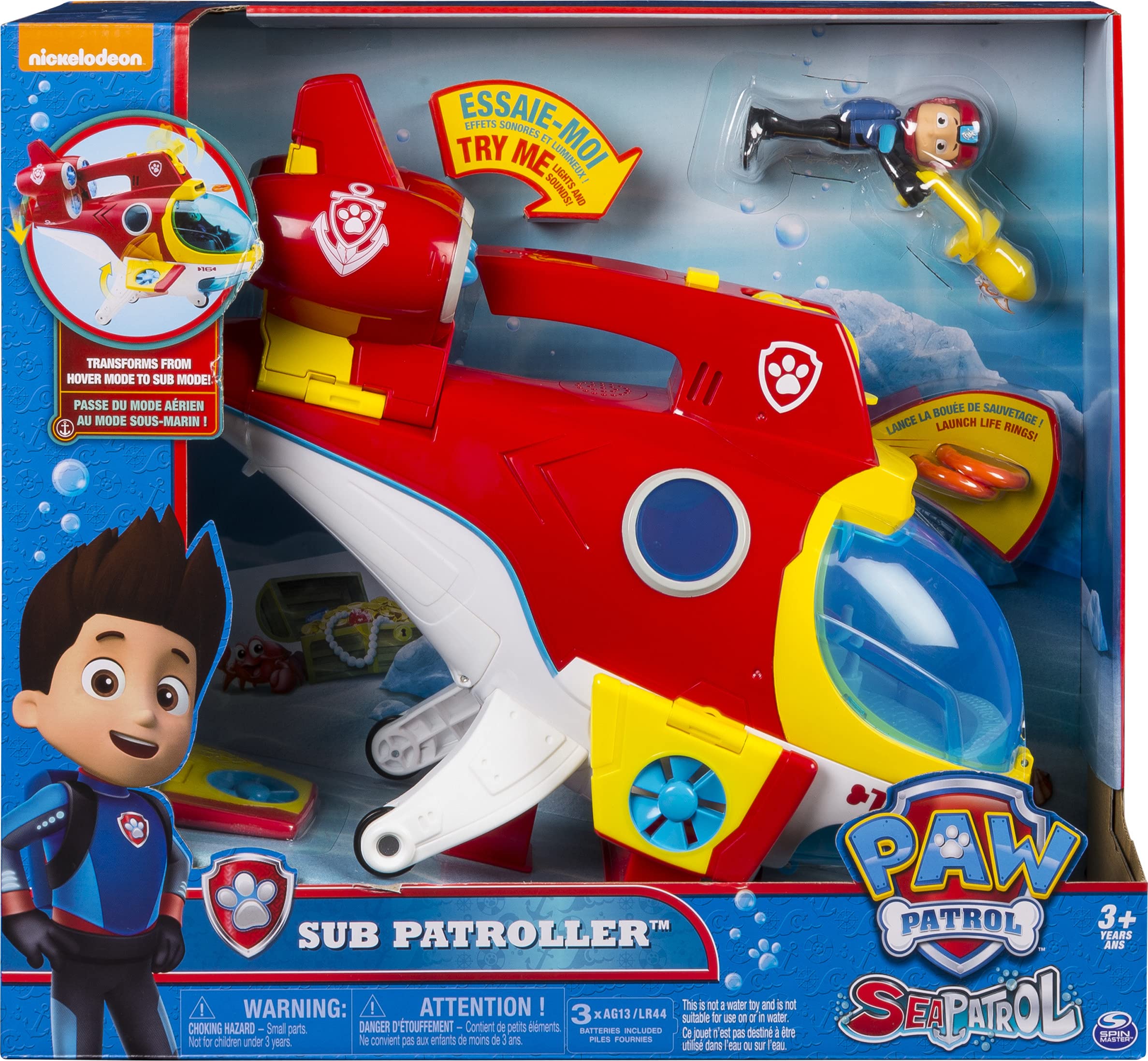 Paw Patrol - Sub Patroller Transforming Vehicle with Lights, Sounds and Launcher
