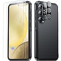 SPIDERCASE for Samsung Galaxy S24 Case, [12 FT Military Grade Drop Protection] with 2PCS [ Screen Protector+Camera Lens Protector] Heavy Duty Shockproof Case,Black