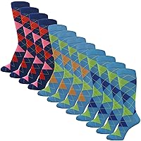 Men's Dress Socks, 6 Pairs of RANDOM 3 Various Styles Bulk Pack