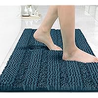 Yimobra Bathroom Rug Mat, Extra Thick and Super Absorbent Bath Rugs, Non Slip Quick Dry Bath Mats, Luxury Microfiber Chenille Plush Fluffy Washable Soft Shower Mat for Floor, 32