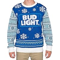 Bud Light Beer Ugly Christmas Sweater,Long Sleeve Blue