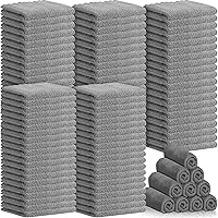 120 Pack Baby Washcloths 9 x 7.8 Inch Soft Microfiber Baby Wash Cloth Absorbent and Baby Washcloth for Newborn Babies, Infants and Toddlers(Light Gray)