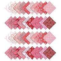 Soimoi 40Pcs Asian Block Print Cotton Precut Fabrics for Quilting Craft Strips 2.5x42inches Jelly Roll - Pink