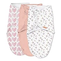 Original Swaddle - Size Small/Medium, 0-3 Months, 3-Pack (Baby Hearts) Easy to Use Newborn Swaddle Wrap Keeps Baby Cozy and Secure and Helps Prevent Startle Reflex