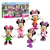 Disney Junior Minnie Mouse 3-inch Collectible Figure Set, 5 Piece Set, Officially Licensed Kids Toys for Ages 3 Up by Just Play