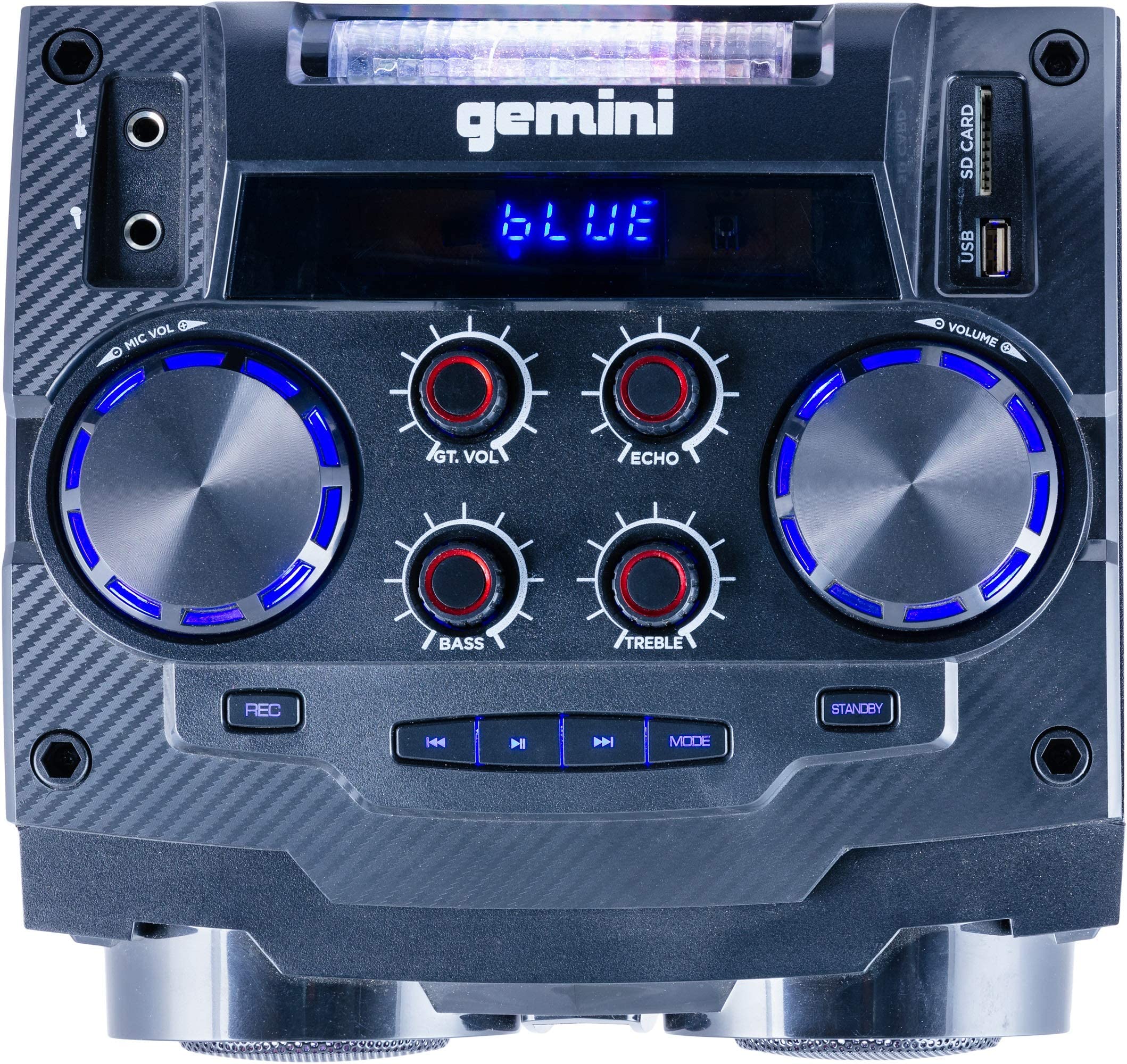 Gemini Sound GSYS-2000 Bluetooth LED Party Light Stereo System and Home Theater Audio System with 2000W Watts Bookshelf Speakers, Dual 8
