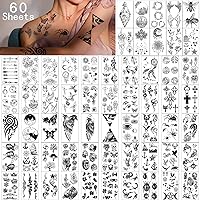 73 Sheets Small Flowers Letters Temporary Tattoos For Women Men