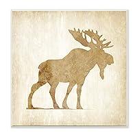 Stupell Home Décor Golden Moose in the Wild Wall Plaque Art, 12 x 0.5 x 12, Proudly Made in USA