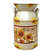 Sunflower Decorative Milk Can Rustic Metal Vase Kitchen Farmhouse Decor 8.25
