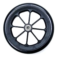 Solid Black Caster with 7/16 Bearing, 8 x 1 Inch, 1 Pound; Fits Most Medline, Drive, Invacare, E&J, Guardian, Tuffcare, ALCO & Other Manual Wheelchairs