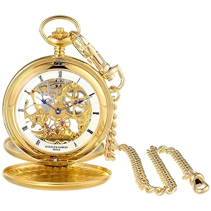 Charles-Hubert, Paris 3780-G Gold-Plated Mechanical Pocket Watch