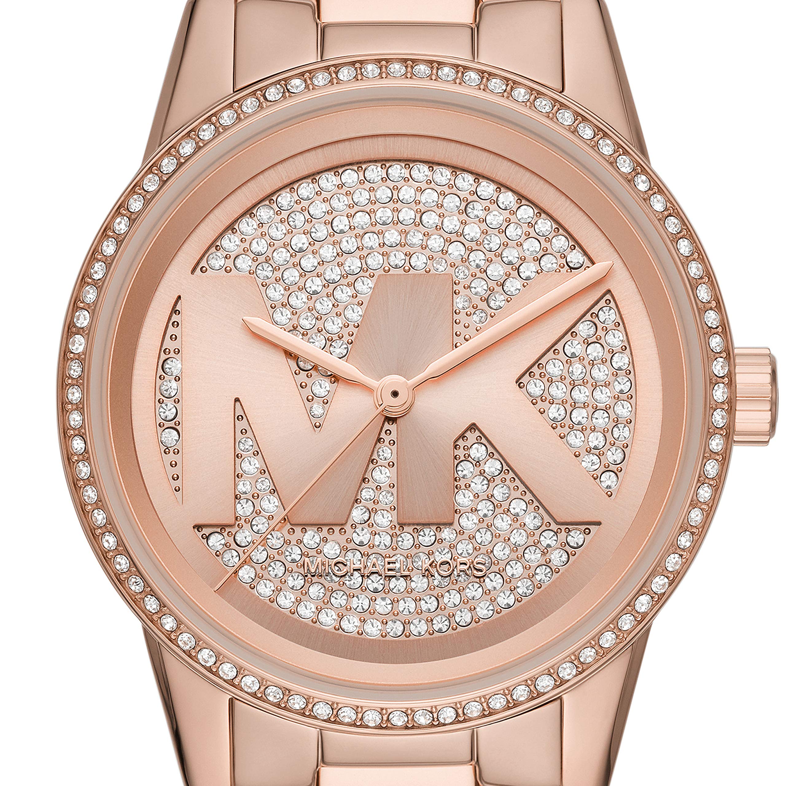 Michael Kors Women's Ritz Stainless Steel Watch With Crystal Topring