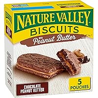 Nature Valley Biscuit Sandwiches, Chocolate Peanut Butter Snacks, 5 ct, 6.75 OZ