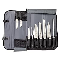 Mercer Culinary Genesis 10-Piece Forged Knife Set with Case, Steel/Black
