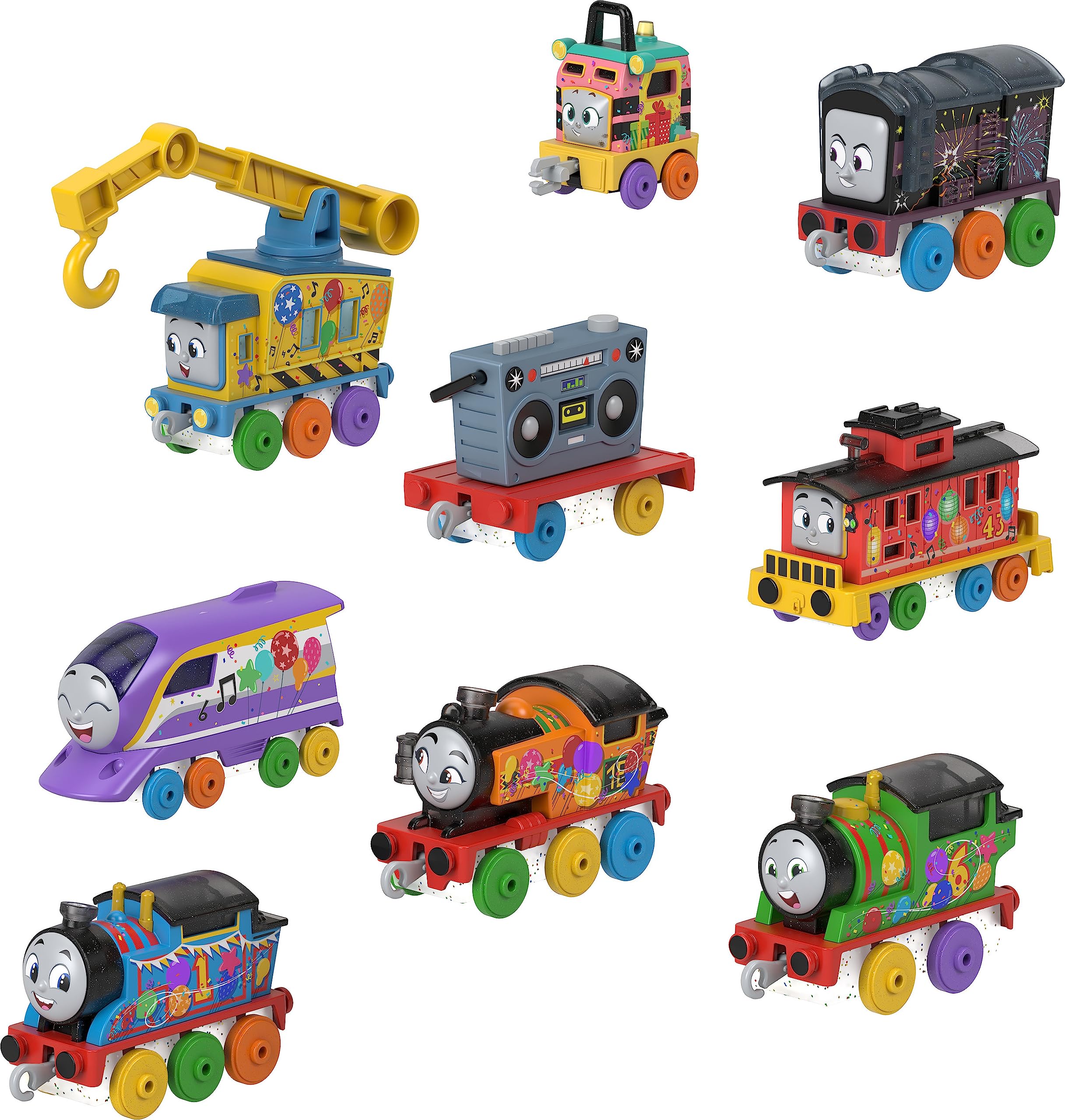 Thomas & Friends Toy Trains Gift Set Thomas’ 7 Days of Surprises, 10-Piece Diecast Vehicles with Cargo for Kids Ages 3+ Years