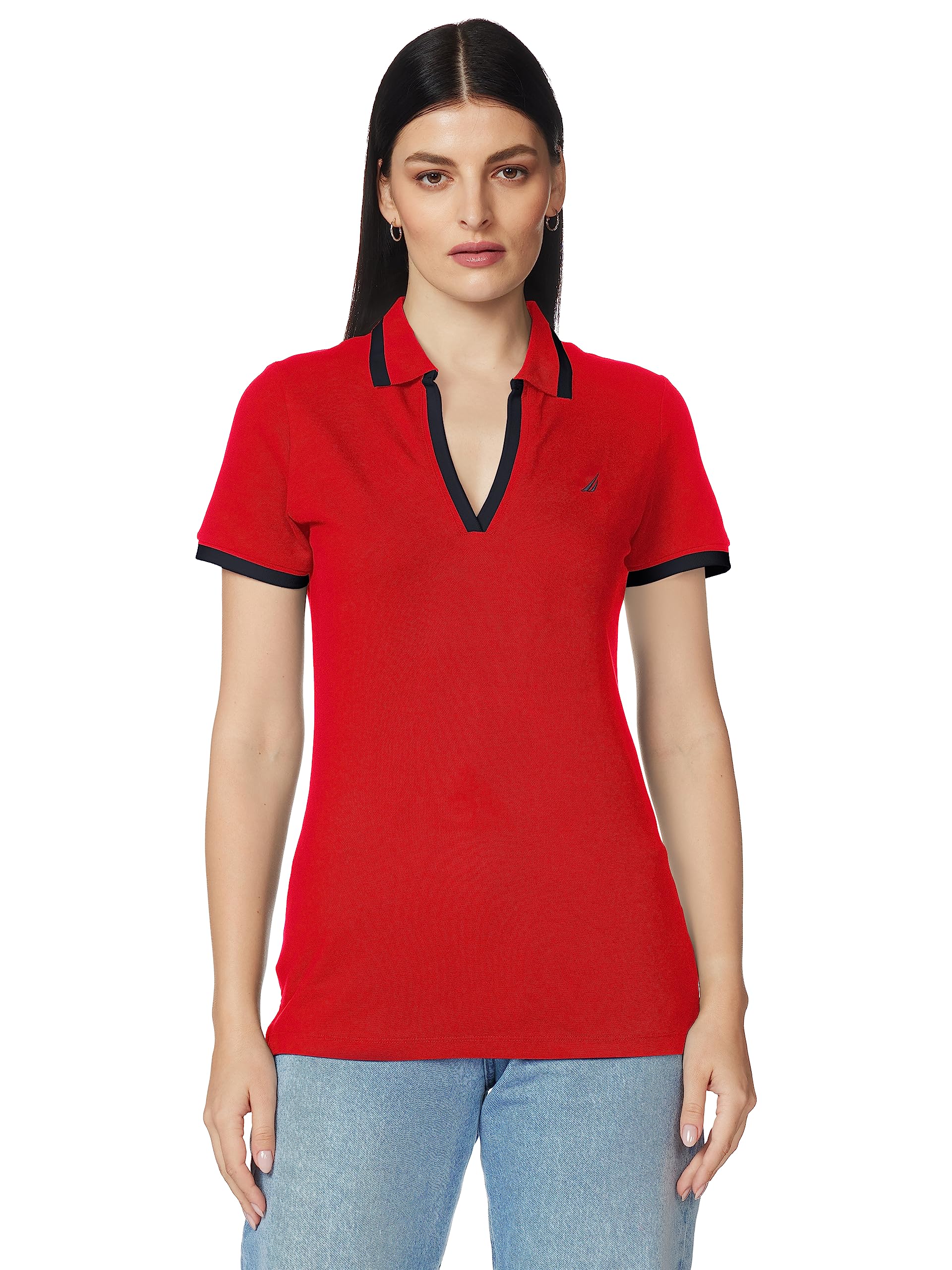 Nautica Women's Stretch Cotton Polo Shirt