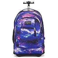 JanSport Driver 8 Rolling Backpack and Computer Bag, Space Dust - Durable Laptop Backpack with Wheels, Tuckaway Straps, 15-inch Laptop Sleeve - Premium Bag Rucksack