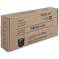 EcoSafe-6400 CP1617-6 Certified Compostable Bag - 16x17” Green Bags for 2.5 Gallon Bin - Extra Strong Leak, Puncture and Tear Resistant Food Scraps Bin Liners, Pack of 90