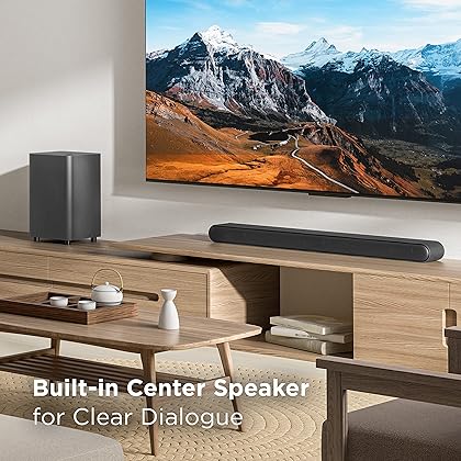 TCL 5.1ch Sound Bar with Wireless Subwoofer (S4510, 2023 - Model), Built-in Center Channel, 2 Rear Surround Sound Speakers, Dolby Audio, DTS Virtual:X, Bluetooth, Wall Mount / HDMI cable included