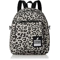 Kangol Agyness 2-Way Mini Backpack, Woven Name, Mini Backpack, Men's, Women's, Lightweight, Large Capacity, Beige (Animal Pattern), Beige
