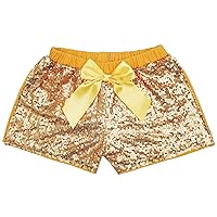 Gold Sequins Bow Shorts Girl's