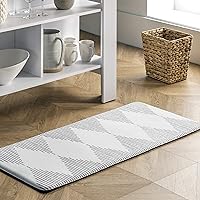 nuLOOM Diamond Stripes Anti Fatigue Kitchen or Laundry Room Comfort Mat, 2x3, Light Grey