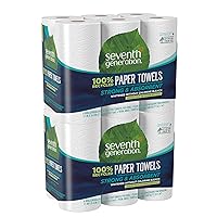 Seventh Generation Paper Towels, 100% Recycled Paper, 2-Ply, 6 Roll, 6 Count (Pack of 2)