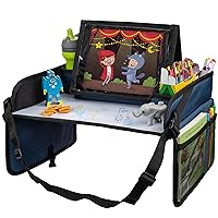 Lusso Gear Lap Tray for Toddler and kids, Table Tray for Travel, Car Seat, Airplane, Desk Essential Accessories and Road Trip Activities (Blue)