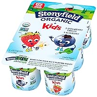 Stonyfield Organic Kids Strawberry Vanilla & Blueberry Lowfat Yogurt Cups Variety Pack, 4 oz. Each, 6 Ct