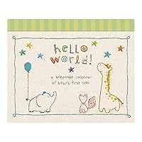 C.R. Gibson Animals 'Hello World' Baby Calendar Baby First Year Tracker, 11'' W x 18'' H
