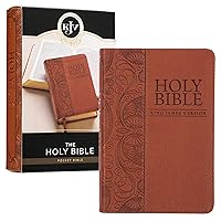 KJV Holy Bible, Mini Pocket Size, Faux Leather Red Letter Edition - Ribbon Marker, King James Version, Toffee Brown