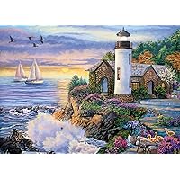 Bits and Pieces - 3000 Piece Jigsaw Puzzles for Adults - ‘Perfect Dawn’ - Lighthouse Puzzle - 3000 pc Jigsaw by Artist Laura Glen Lawson - 32