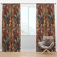 Blackout Curtains 'Paisley Floral Pattern' Curtains for Bedroom, Curtains for Living Room, Curtains & Drapes - Thermal Insulated -Single Panel -52x63
