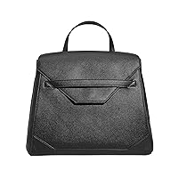 The Honest Company Urban Convertible Tote Backpack | Diaper Bag with Changing Pad | Black Vegan Leather with Silver Hardware | PVC-Free Lining | 8 x 14 x 12