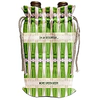 3dRose Sandy Mertens St. Patricks Day - Green Beer Pattern - Wine Bag (wbg_42922_1)